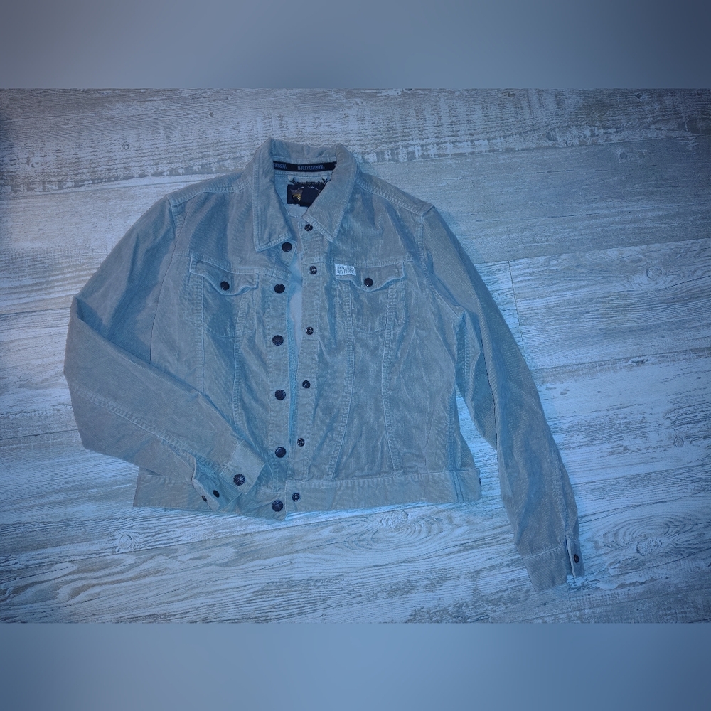 Harley-Davidson Pale Blue Corduroy Trucker Jacket